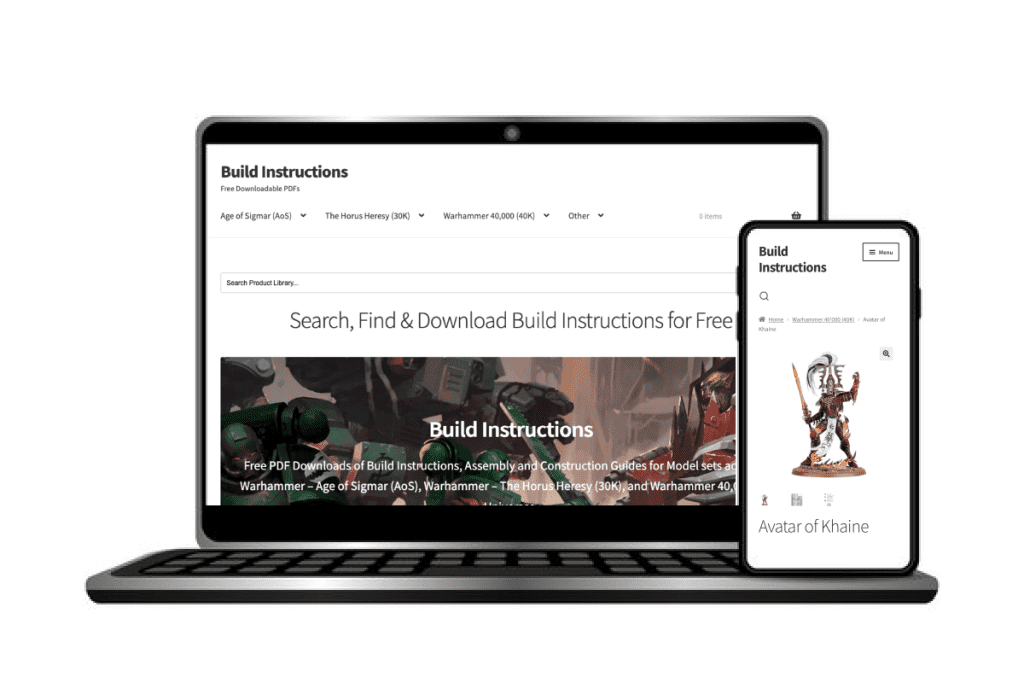 PDF Build instructions Across Multiple Devices - Avatar of Khaine Example